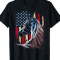 Patriotic Horse American Flag-Horse Vintage T-shirt-100% Cotton-220G