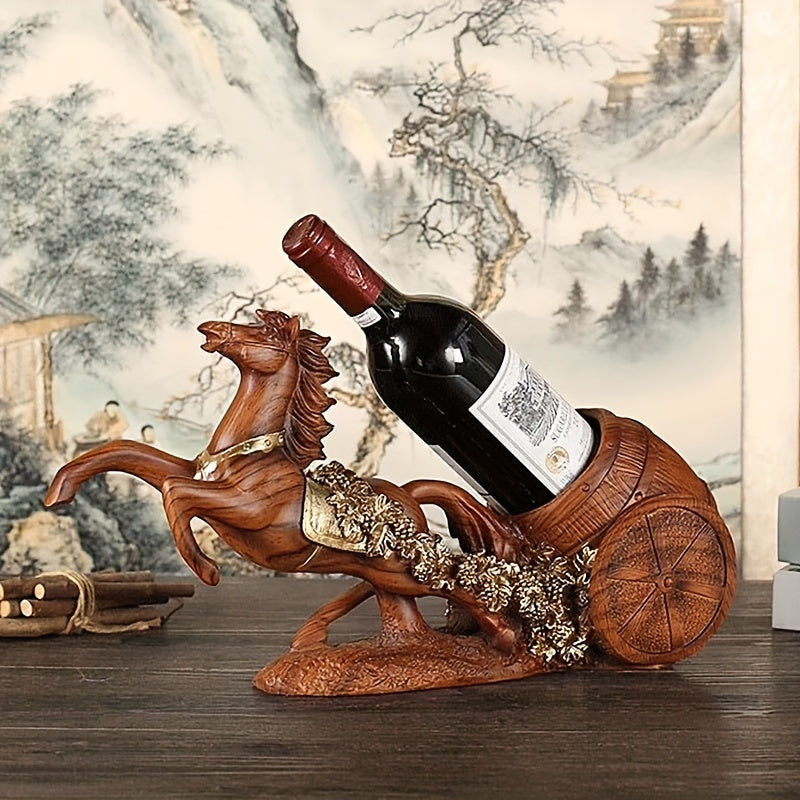 Luxury Horse-Shaped Wine Decanter - Elegant Resin Grape Design for Home Bar, Living Room, and New Home Decor