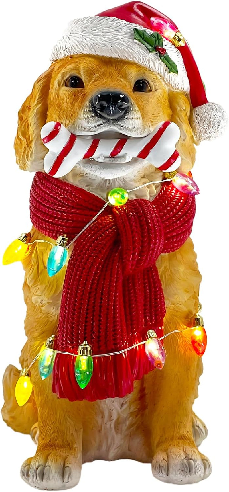 Festive Border Collie Sculpture with Santa Hat - Christmas Decor for Mantels and Tabletops - Ideal Gift for Border Collie Enthusiasts