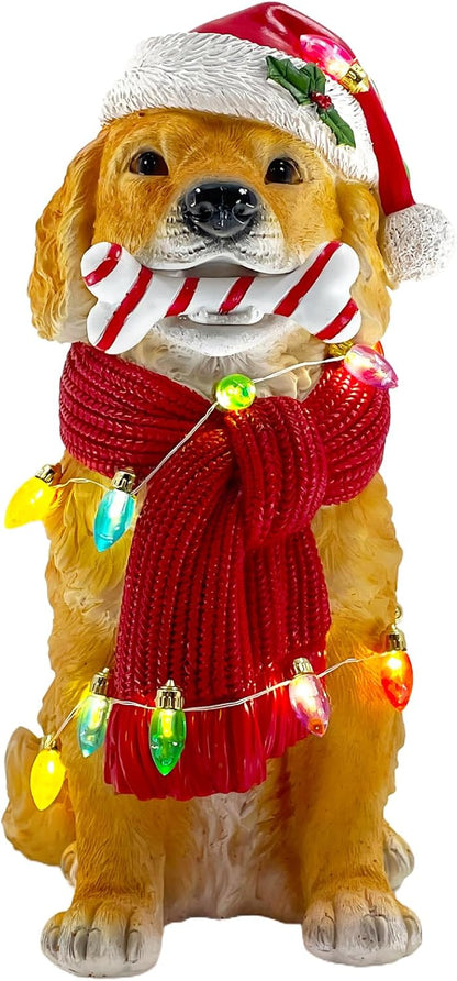 Festive Border Collie Sculpture with Santa Hat - Christmas Decor for Mantels and Tabletops - Ideal Gift for Border Collie Enthusiasts