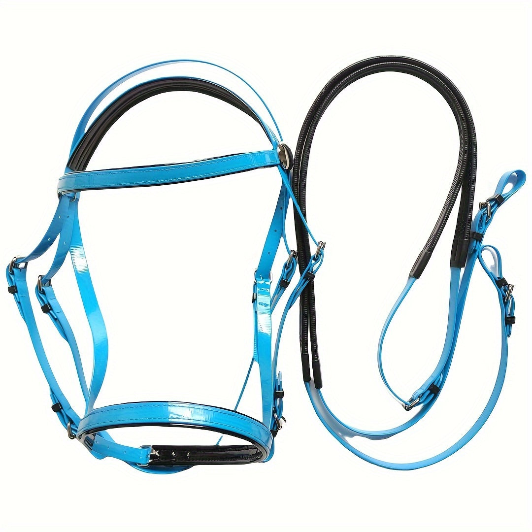 Durable TPU Equestrian Gear Set - Vibrant Colors, Sturdy Halter & Reins with Detachable Nose Cuffs for Horse Lovers