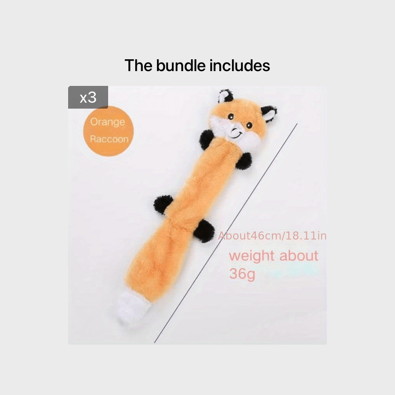 1pc Squeaky Plush Dog Toy, Fox/Raccoon/Squirrel Shaped Toy Dog Chew Toy Molar Toy For Medium Dogs