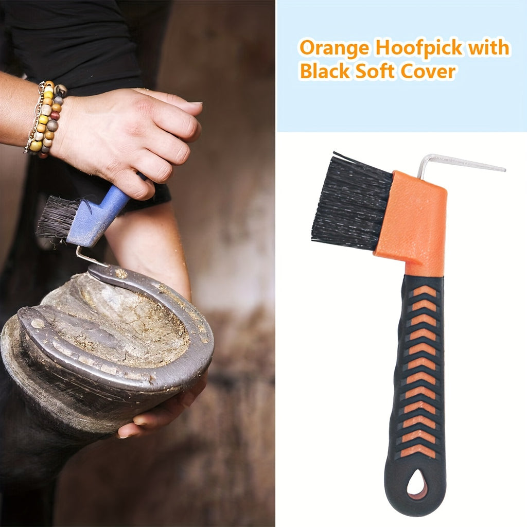 Comfortable Horse Hoof Grooming Tool - Horse Equestrian Brushing Cleaning Horse Hooves Home Work Boots Hoof Rasp Supplies - Durable Metal & Rubber - For Horse Owners & Equestrians - Suitable for Daily Hoof Care - Great Gift f