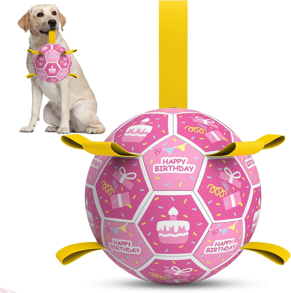 Halloween Dog Toys, Soccer Balls with Straps, 6 Inch Interactive Toys