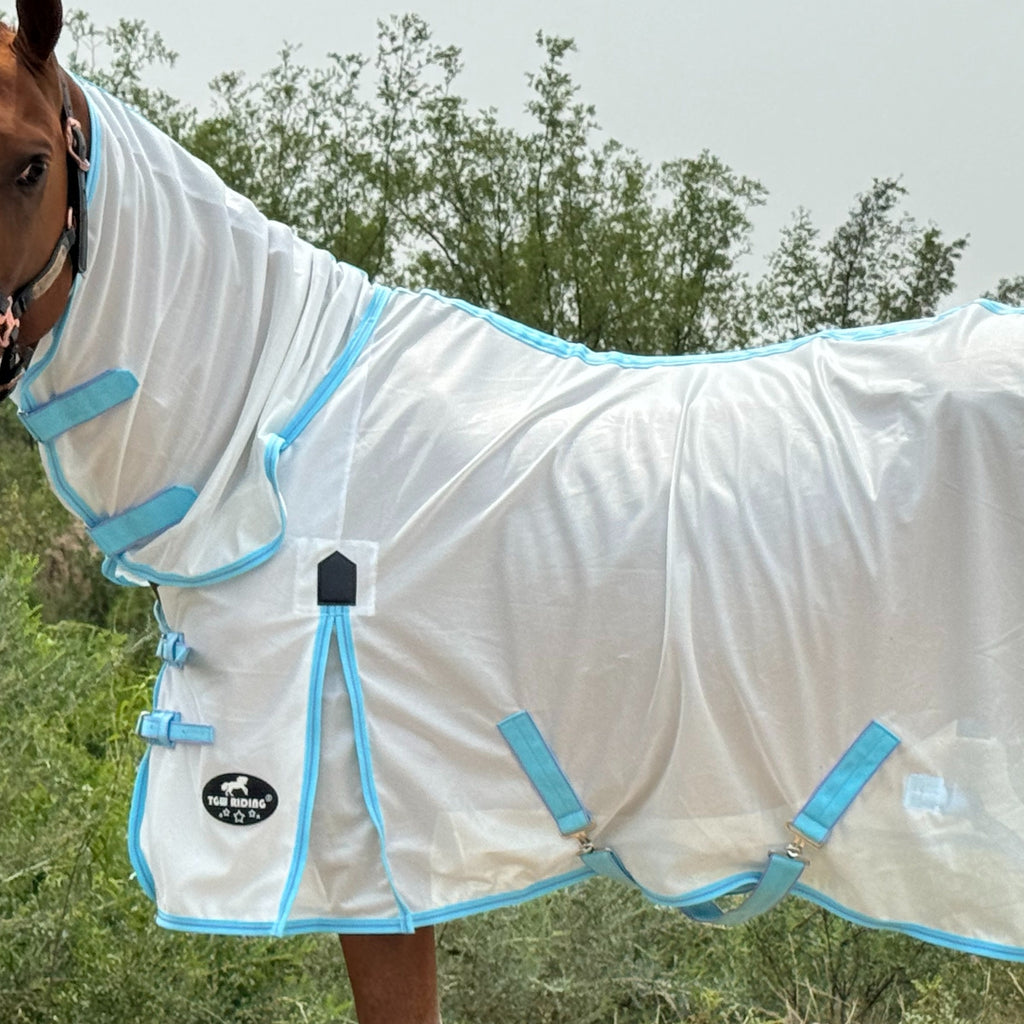 UV Protection Horse Sheet with Neck Cover - Summer Mesh for Large Horses