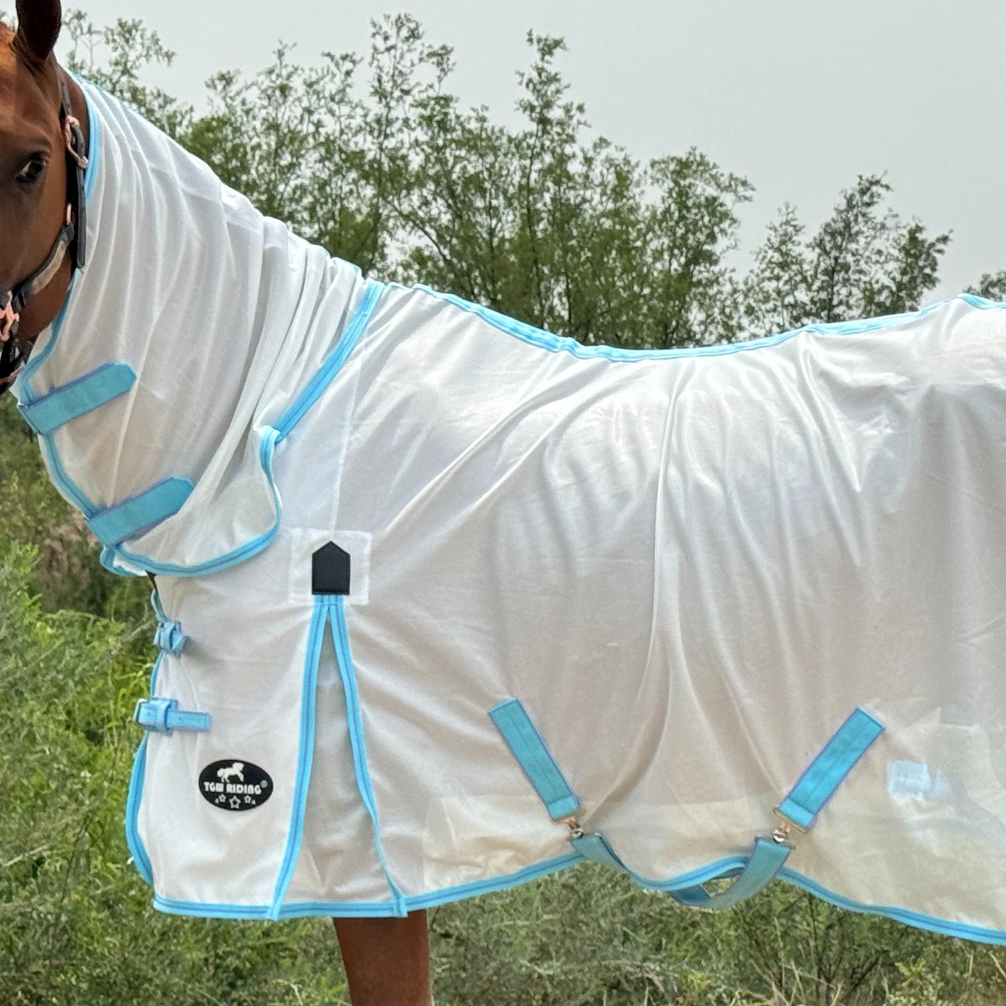 UV Protection Horse Sheet with Neck Cover - Summer Mesh for Large Horses