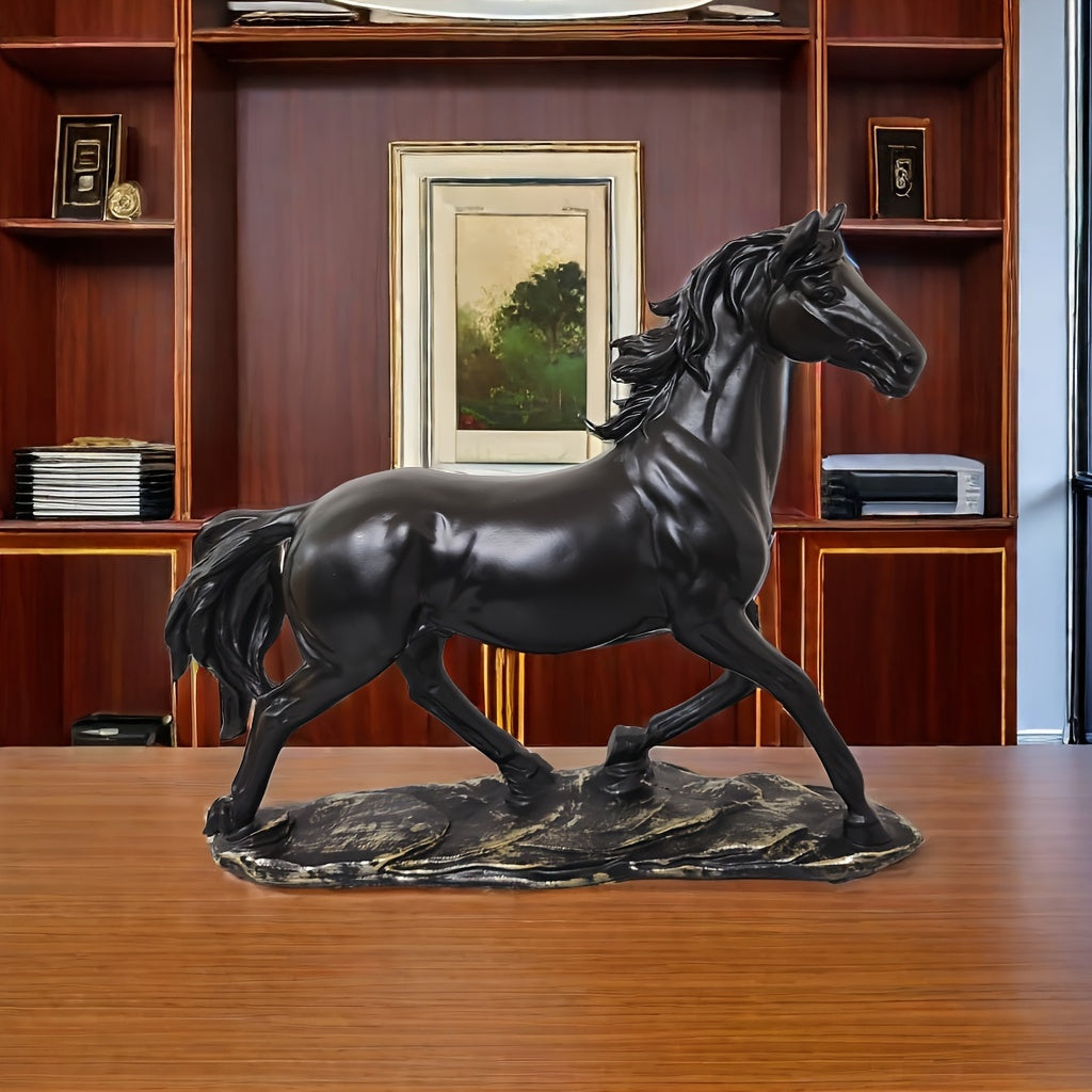 Elegant Resin Horse Figurine - Versatile Tabletop Decor For Home, Office, And Gifts