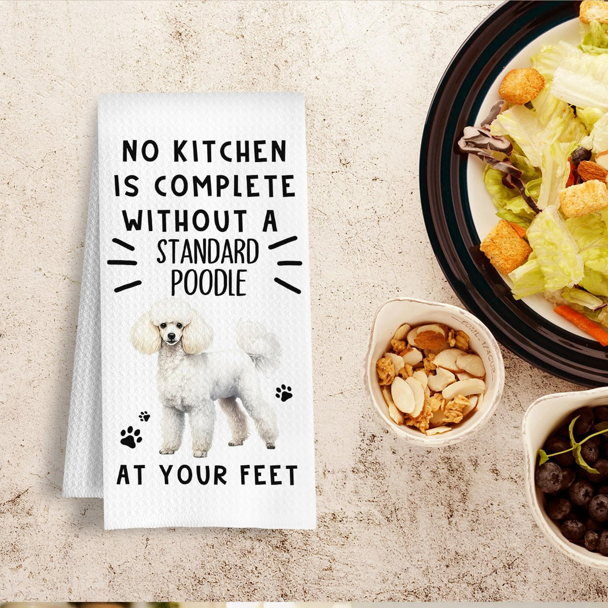 Funny Standard Poodle Hand Towels for Kitchen Home Bathroom Decor, A Kitchen is Not Complete Without A Standard Poodle Dish Towel, Dog Lovers Gift, 16×24 Inch