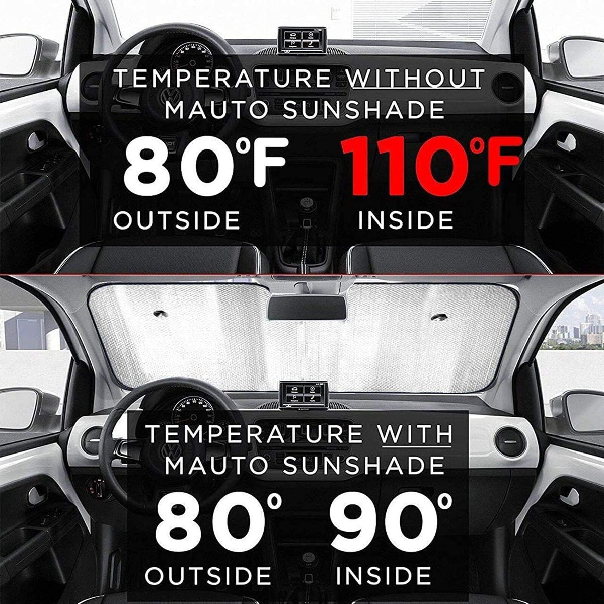 Windshield Sun Shade Rough Collie Car Sunscreen Shade Reflective Sun Keep Car Cool for Most Sedans SUV Truck Automotive 55x30in