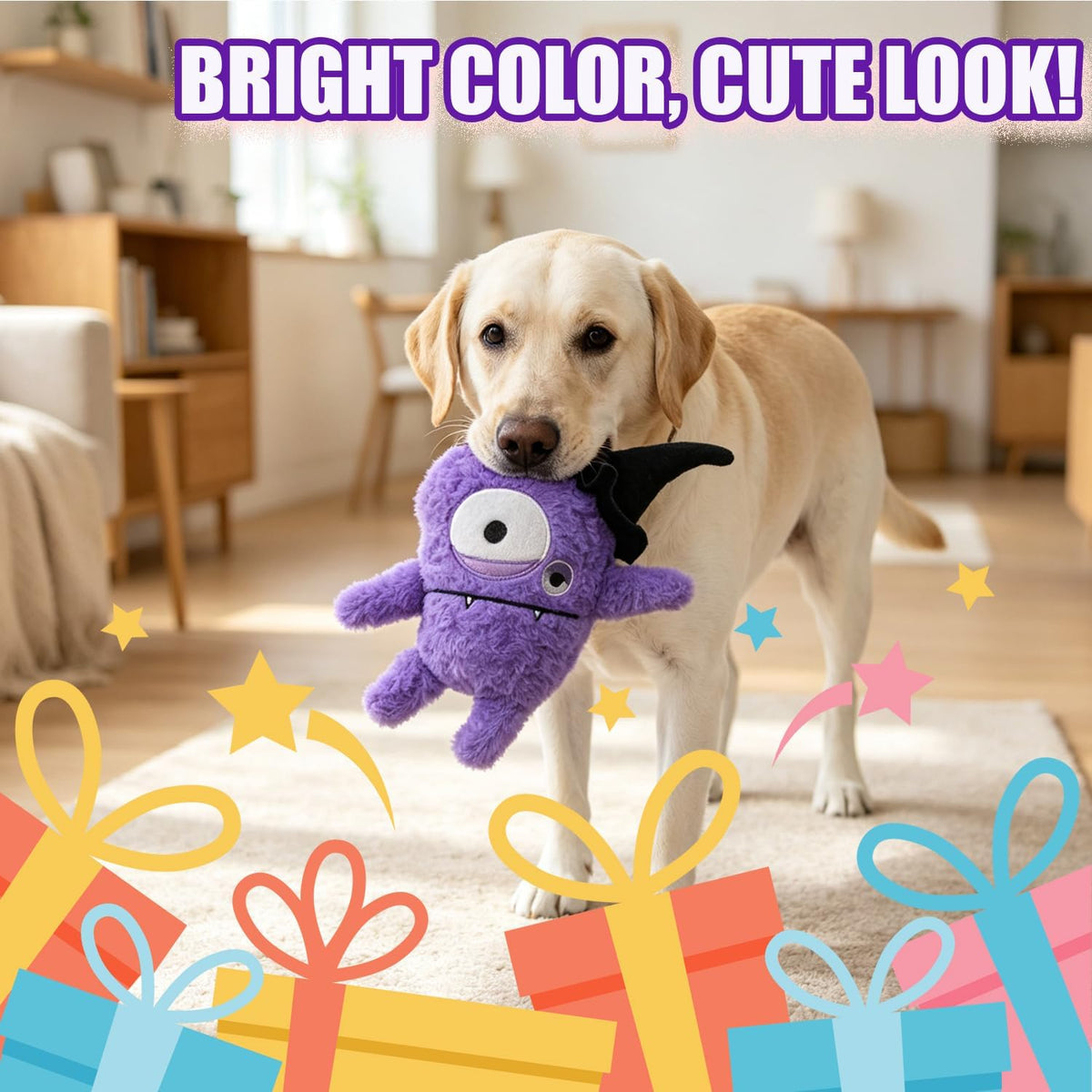 Monster Dog Halloween Toy for Gifts, Stuffed Dog Plush Toy