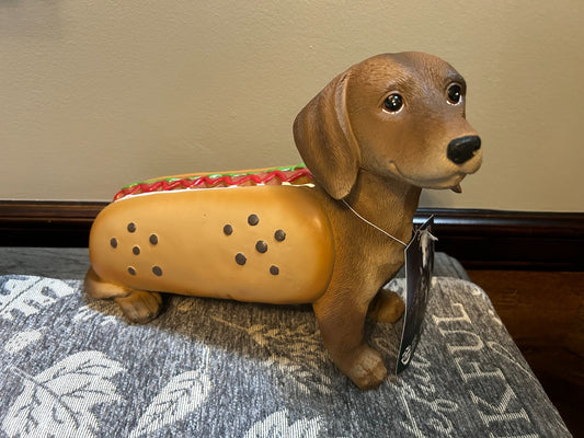 Dachshund Hot Dog Figurine - Halloween Themed Seasonal Decor