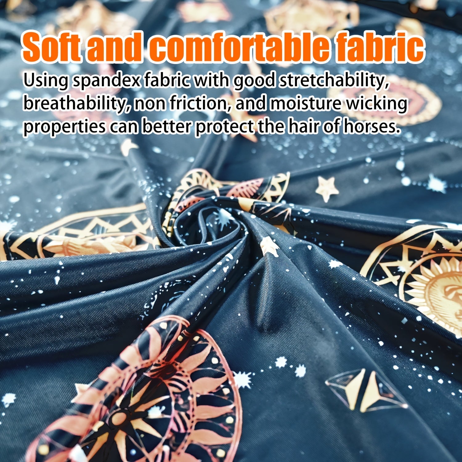 1pc EquiStar Horse Blanket with Neck Cover - Full Body Elastic Thin Polyester Fiber Horse Sheet, All Breed Sizes, Zippered Soft Comfort Protection from Mosquitoes and Flies