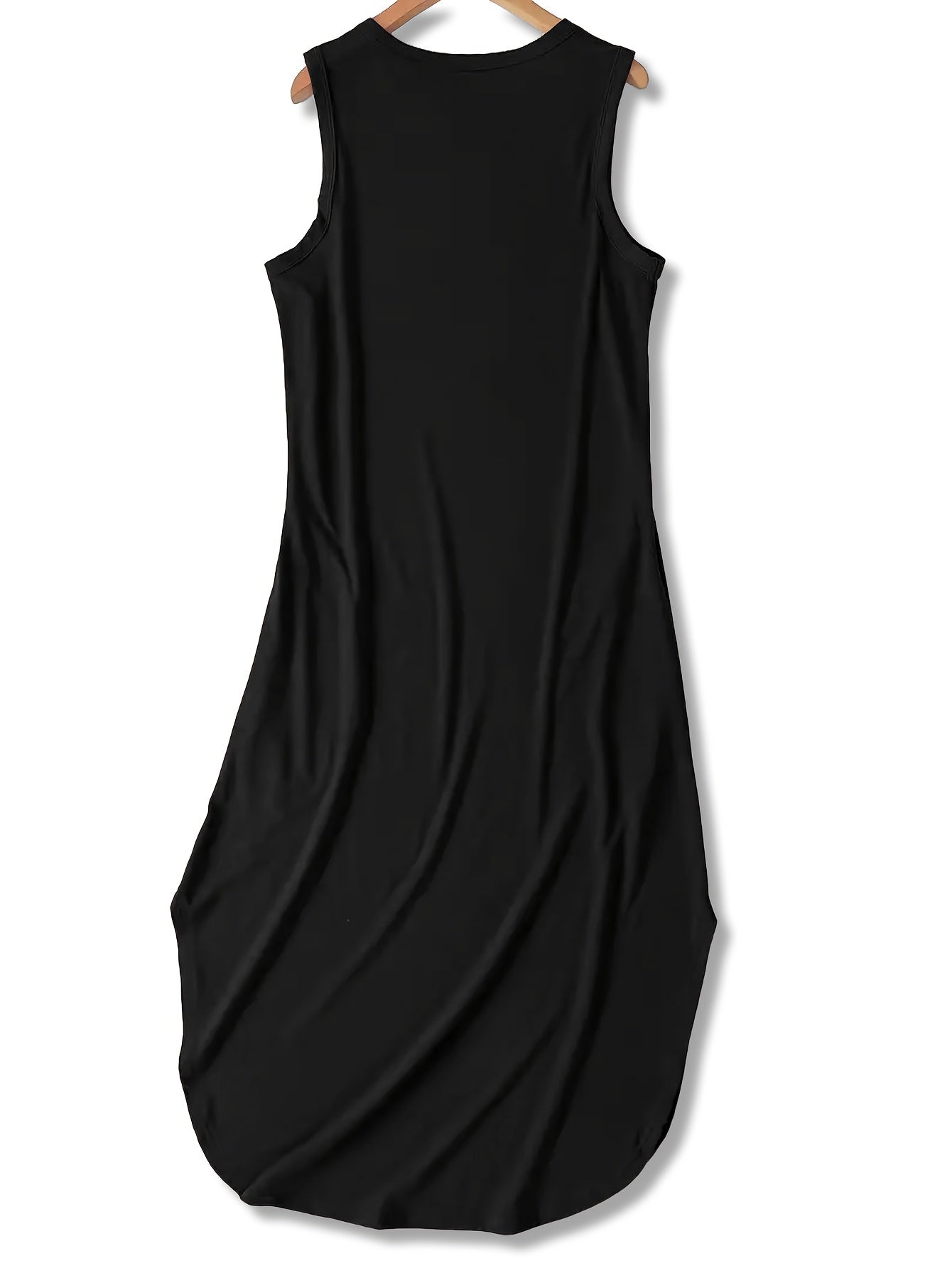 Horse Print Tank Dress, Casual Crew Neck Sleeveless Dress For Summer, Women's Clothing