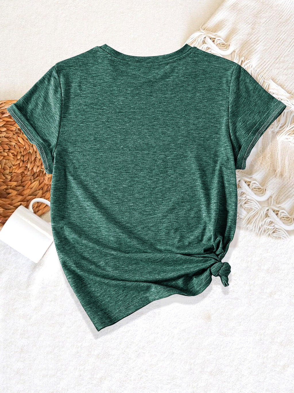 Whimsical Animal Series - Three Little Raccoon Graphic Print Round Neck Short Sleeve Sports T-Shirt - Casual Fashionable, Trendy, Elegant, Retro-Inspired Top for Adult Women