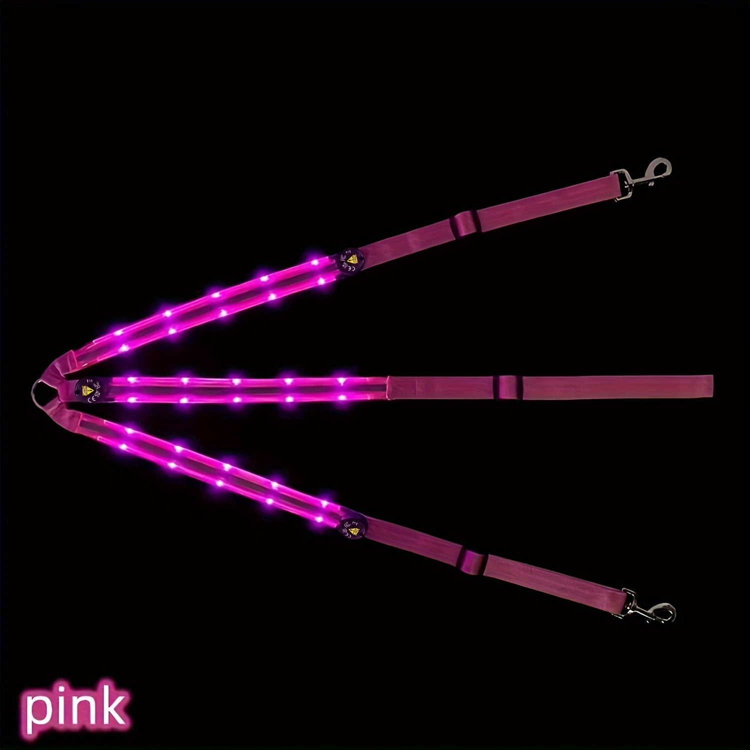[Equestrian Safety LED Strap] 1 LED Luminous Adjustable Horse Chest Strap | Equestrian Safety Equipment, Sports Supplies, Pink, Yellow