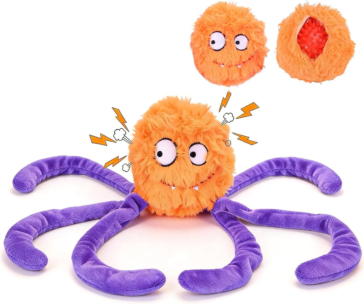 Halloween Squeaky Dog Toy for Aggressive Chewers, Hidden Squeaky Ball Inside, Interactive Crinkle Toy to Keep Them Busy, Dog Ball for Medium Large Dogs
