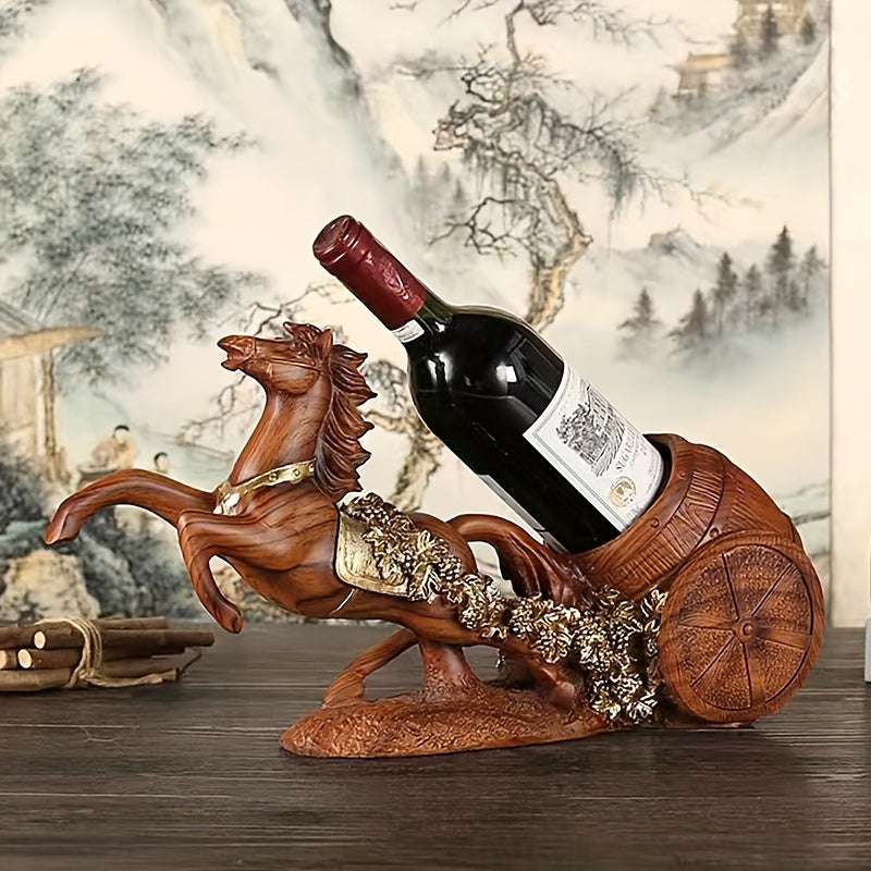 Luxury Horse-Shaped Wine Decanter - Elegant Resin Grape Design for Home Bar, Living Room, and New Home Decor