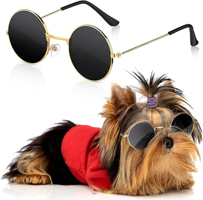 Dog Sunglasses for Small Dog Halloween, Modern Style, Gold, Black
