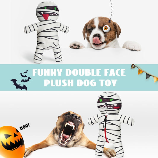 Halloween Zombie Mummy Dog Toys with Organs: Funny Cool Hide and Seek Squeaky Chew Toys for Puppies, Small and Medium Size Breed, Plush Stuffed Cognitive Puzzle Toys for Training