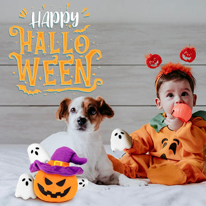 Halloween Dog Toys, Pumpkin Ghost Hide & Seek Squeaky Toy
