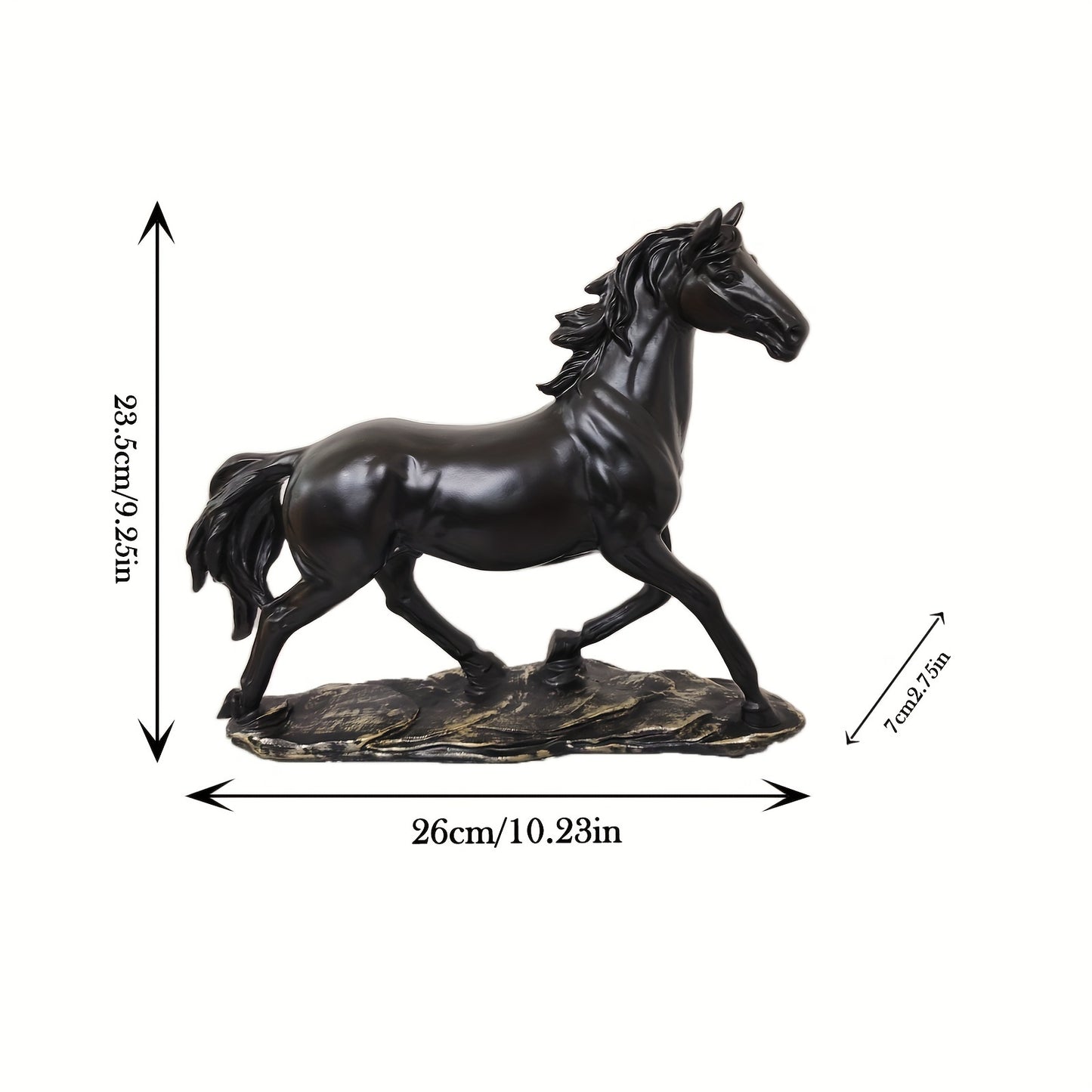 Elegant Resin Horse Figurine - Versatile Tabletop Decor For Home, Office, And Gifts