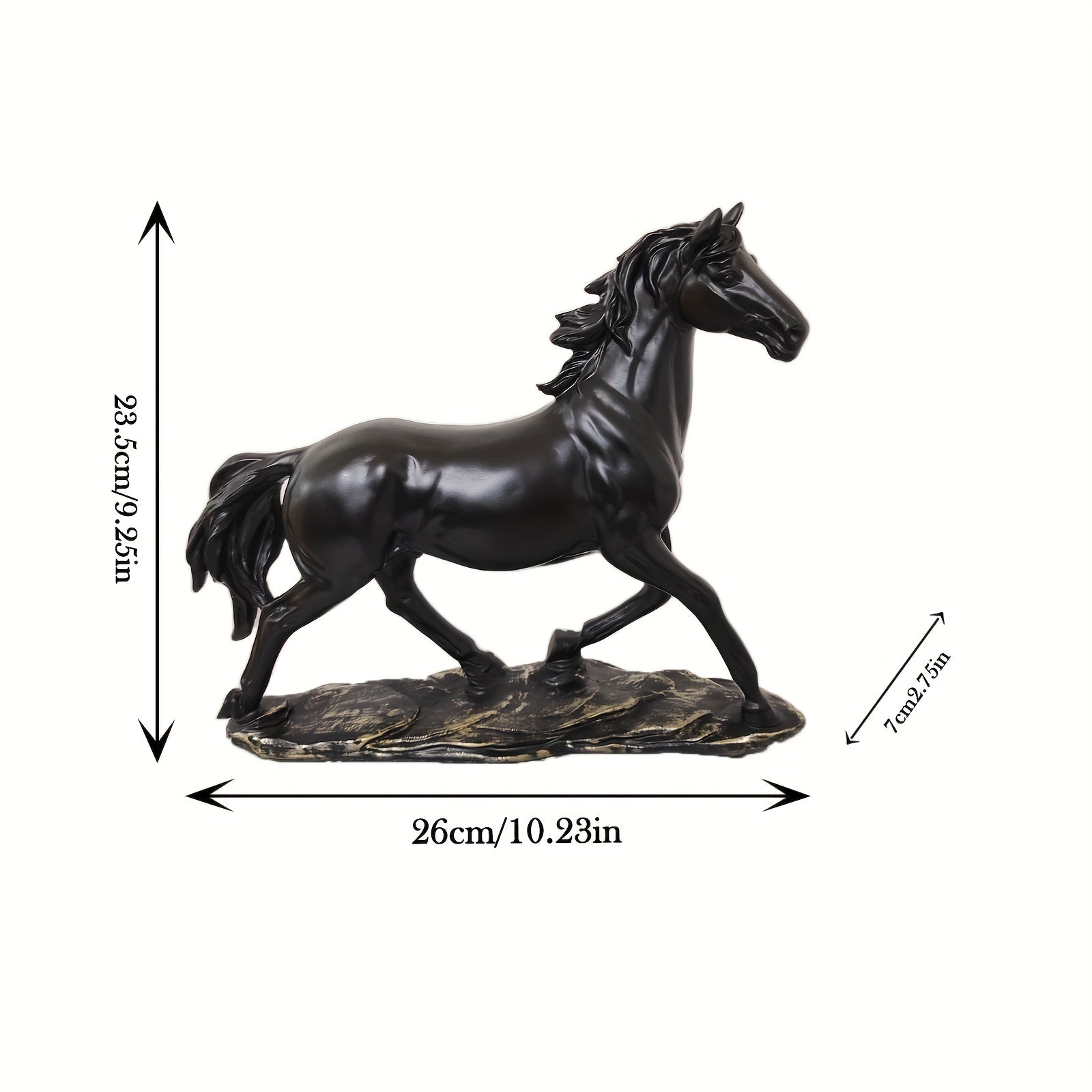 Elegant Resin Horse Figurine - Versatile Tabletop Decor For Home, Office, And Gifts