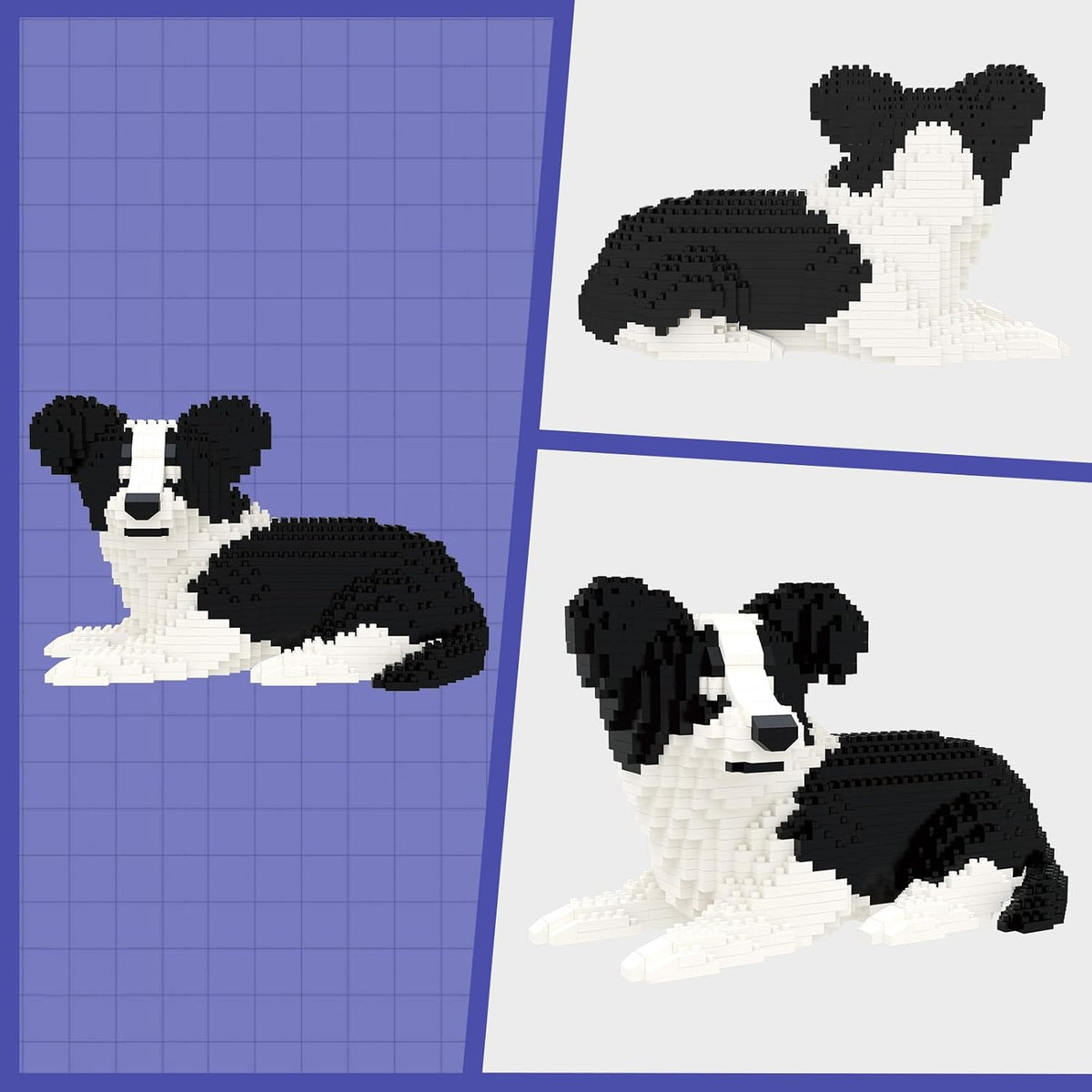 918 Pcs Border Collie 2 Dog Micro Blocks Set for Kids 8+ KLJM-02