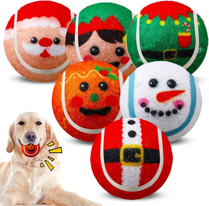 6 Pcs Halloween Dog Toys Bulk, 2.5 Inch Squeaky Tennis Balls Gifts