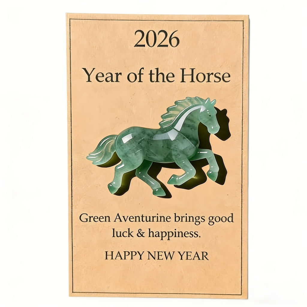 Horse Pocket Hug, 2026 New Year Gift Holiday Greeting Cards for A Symbol of Strength & New Beginnings, Clear Horses Cards, Decor for Desk Shelf Space, Ideal Gift for Family Friends