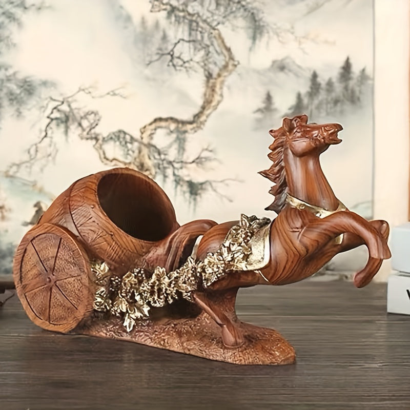Luxury Horse-Shaped Wine Decanter - Elegant Resin Grape Design for Home Bar, Living Room, and New Home Decor