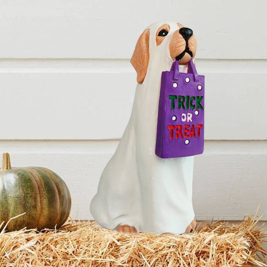 Halloween Golden Retriever Ghost Figurine Ornament