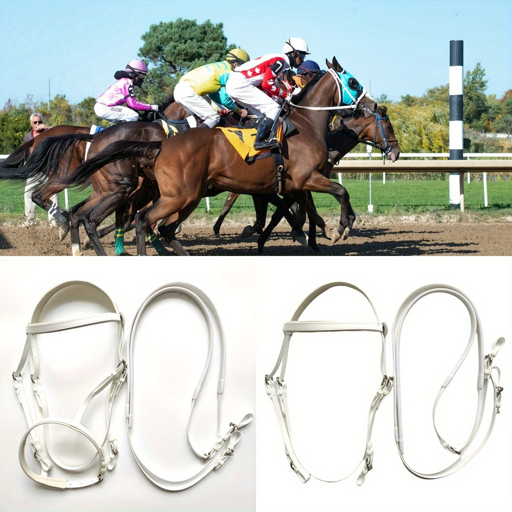 Durable TPU Equestrian Gear Set - Vibrant Colors, Sturdy Halter & Reins with Detachable Nose Cuffs for Horse Lovers