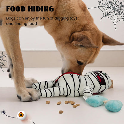 Halloween Zombie Mummy Dog Toys with Organs: Funny Cool Hide and Seek Squeaky Chew Toys for Puppies, Small and Medium Size Breed, Plush Stuffed Cognitive Puzzle Toys for Training