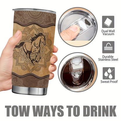 Horse Print Stainless Steel Tumbler