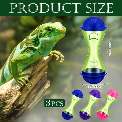 3pcs Bearded Dragon Toys - Interactive Reptile Habitat Enrichment Accessories for Lizards, Durable Plastic