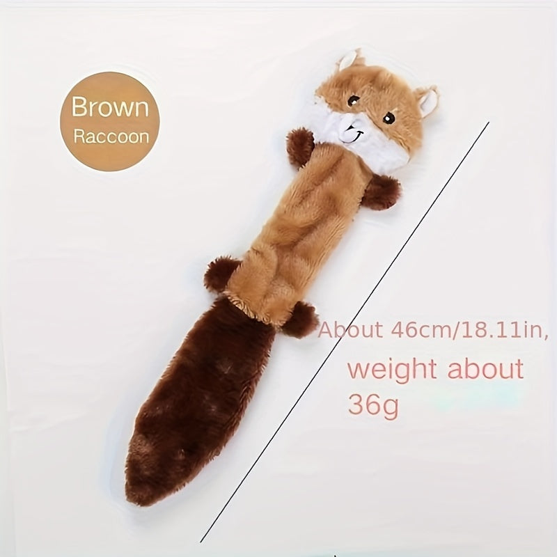 1pc Squeaky Plush Dog Toy, Fox/Raccoon/Squirrel Shaped Toy Dog Chew Toy Molar Toy For Medium Dogs
