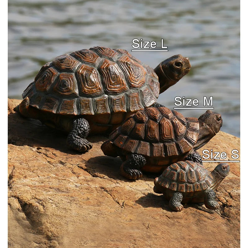 Resin Tortoise Outdoor Garden Pond Fish Tank Bonsai Decorative Turtle Animal Sculpture For Home Garden Decor Ornament
