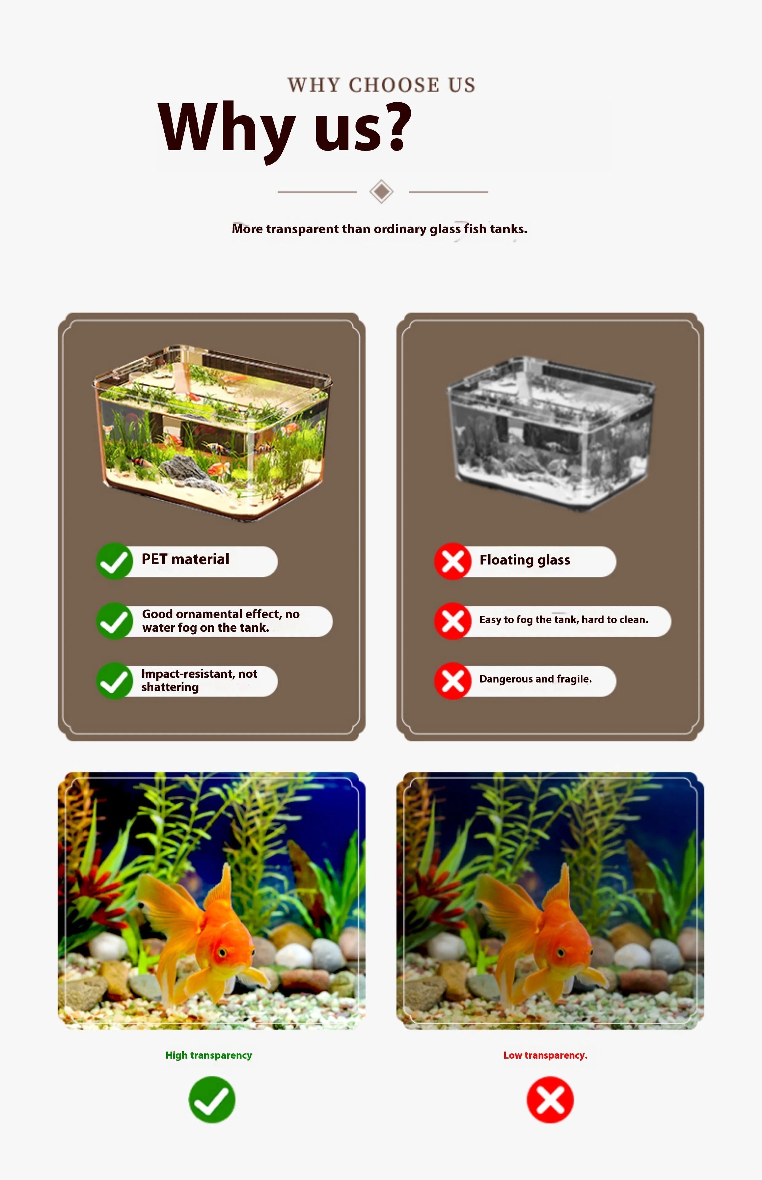 Modern Small Household Fish Tank New Square Goldfish Turtle Breeding Ecological Tank New Small Desktop Aquarium Accessory