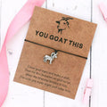 Vintage You Goat This Wish Bracelet Goat Animal Charm Wish Card Friendship Bracelets Goat Jewelry for Women Men Friend Gift