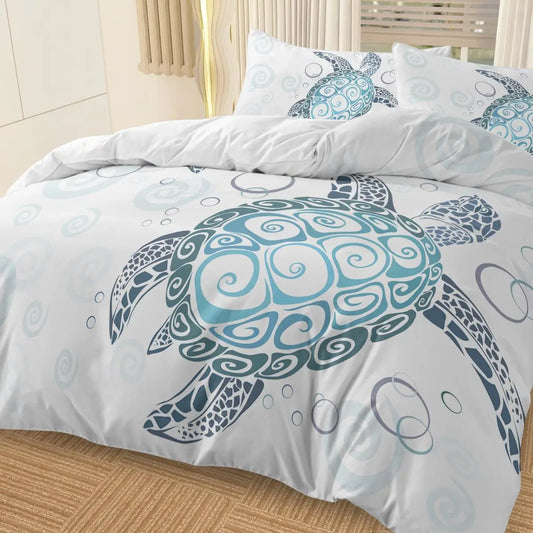 Sea Turtle Ocean 3-Piece Duvet Cover Set with Comforter