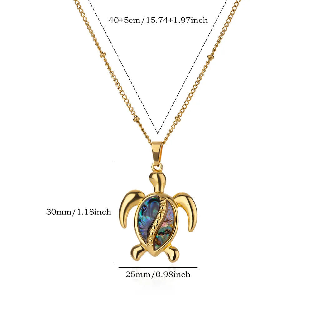 European American Trendy Fashion New AliExpress Turtle Zircon Stainless Steel Gold Plated Necklace Women Versatile Chain