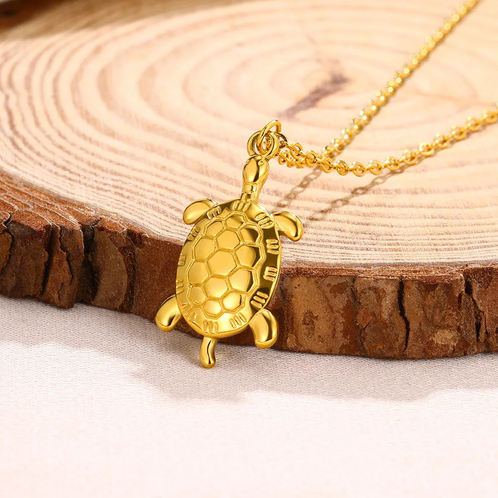 Duoying Fashion Small Turtle Pendant Necklace Cute Animal  for Gift Engagement Anniversary