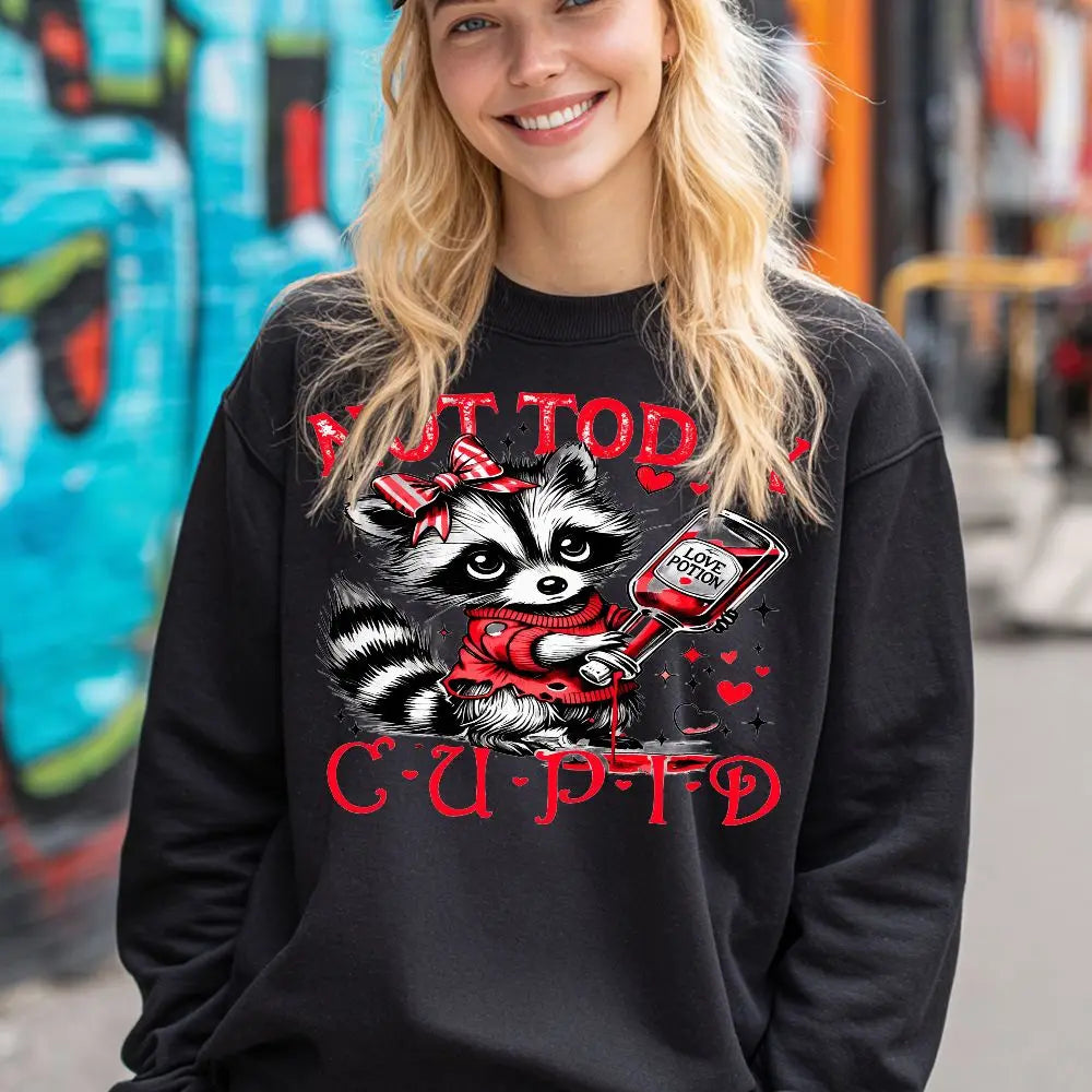 Hongcai White Ink Heat Transfer Clothing Accessories Logo Patches Funny Raccoon Valentine's Day Printed Cartoon Transfer Prints