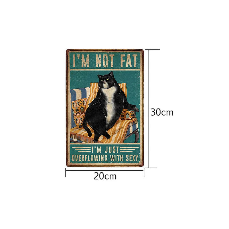 Black Cat Metal Sign Wall Art