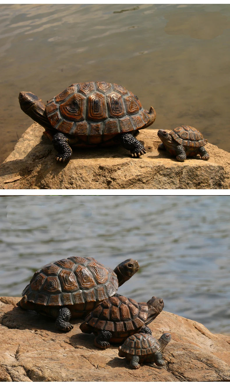 Resin Tortoise Outdoor Garden Pond Fish Tank Bonsai Decorative Turtle Animal Sculpture For Home Garden Decor Ornament