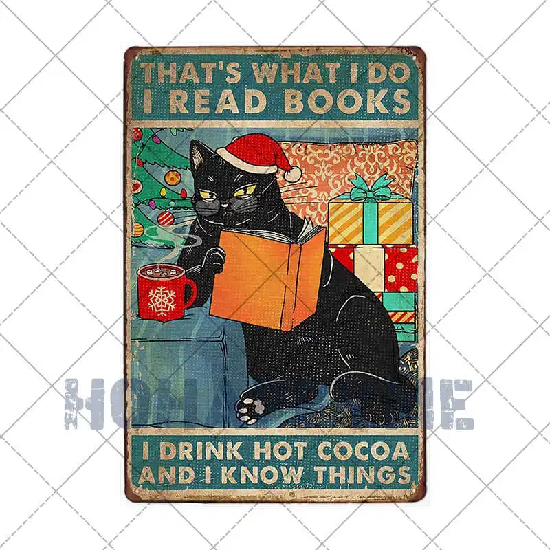Black Cat Metal Sign Wall Art