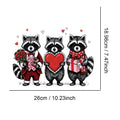 Hongcai White Ink Heat Transfer Clothing Accessories Logo Patches Funny Raccoon Valentine's Day Printed Cartoon Transfer Prints