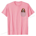Basset Hound Gazing Out from Pocket T-Shirt