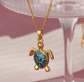 European American Trendy Fashion New AliExpress Turtle Zircon Stainless Steel Gold Plated Necklace Women Versatile Chain