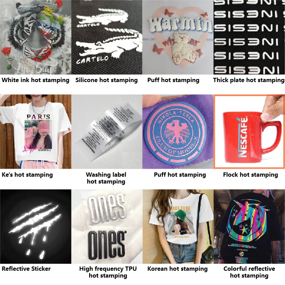 Hongcai White Ink Heat Transfer Clothing Accessories Logo Patches Funny Raccoon Valentine's Day Printed Cartoon Transfer Prints